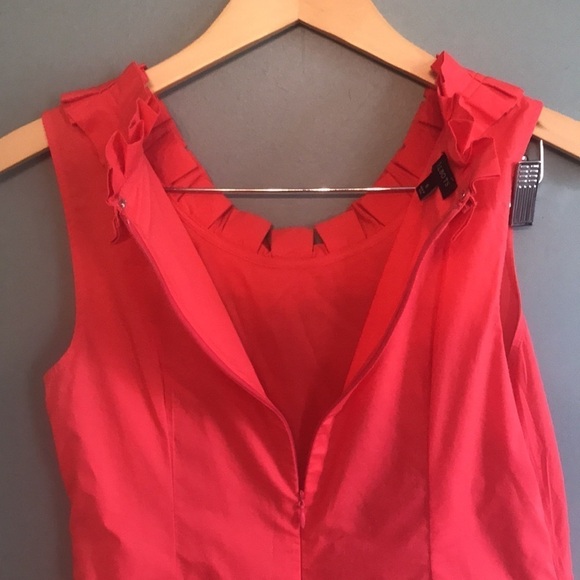 Talbots- embroidered cotton ruffle sheath dress. Size 6. Tea party preppy summer - Picture 6 of 9